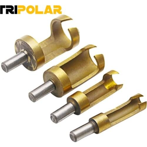 4Pcs/set Titanium Shank Barrel Cork Drill Bit Plug Cutter Bored Hole Tenon Drills 6mm 8mm 13mm 16mm Woodwork Power Tool Sets