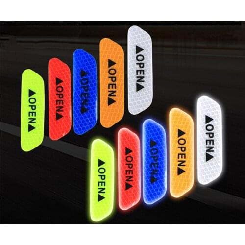 Universal Open Auto Decals Reflective Warning Strip Tape Sign Sticker Safety Car Door Sticker Anti-Collision Warning Mark 4PCS
