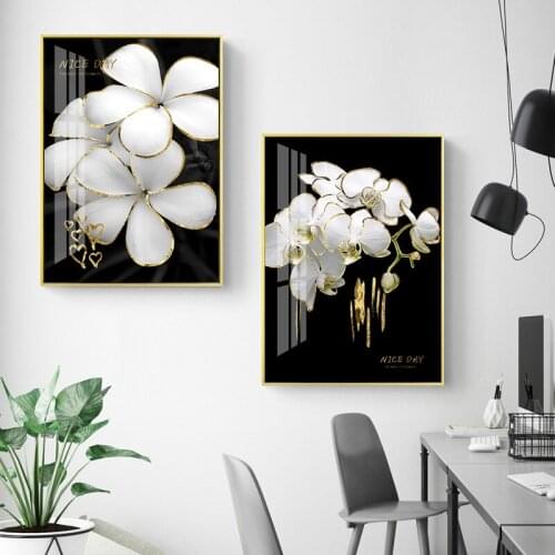 White Flowers Picture On The Wall Modern Home Decor Canvas Prints Nordic Posters and Prints for Bedroom Frameless Prints