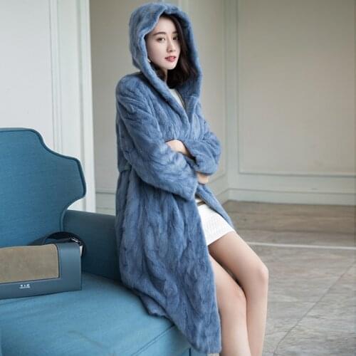 Mink Coat Luxury Real Fur Coat Female 2020 Pieces Natural Mink Fur Coats Long Winter Jacket Women Warm Outerwear 36332MC