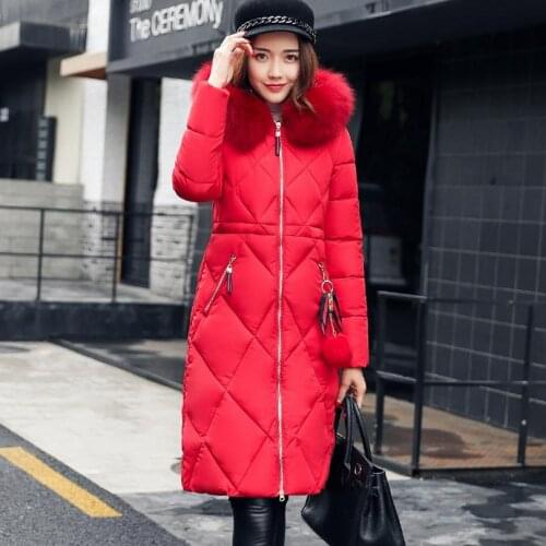 New Fashion Winter jackets and coat Down Jacket Hooded Cotton Fur Collar long coat Women Warm Outwear Plus Size X3