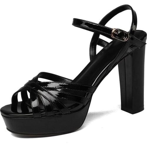 New Womens Shoes Waterproof Platform Word Buckle With Fish Mouth High Heels Thick With Sandals Women