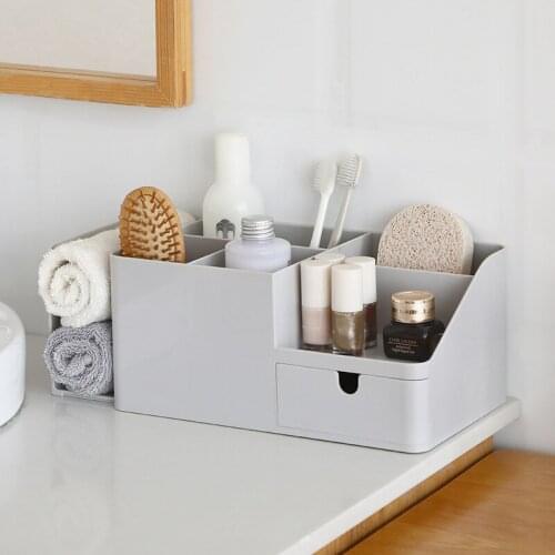 New ABS Desk Office Organizer Bins Storage Holder Desktop Pencil Pen Sundries Stretchable Box Stationery Office School Supplies