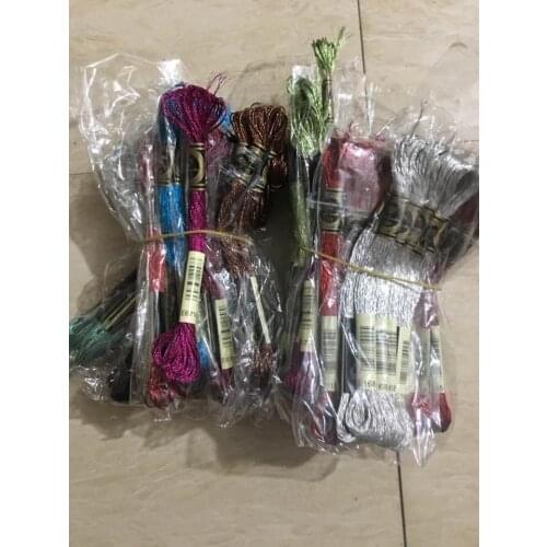 Oneroom 1pcs E898 E310 E415 silver Antique Effects metallic thread for cross stitch same color as DMC floss embroidery