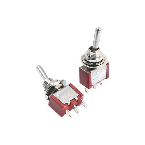 AC 120V 5A ON-OFF-ON 3 Positions 3 Pin Latching Toggle Switch SPDT Red 2pcs