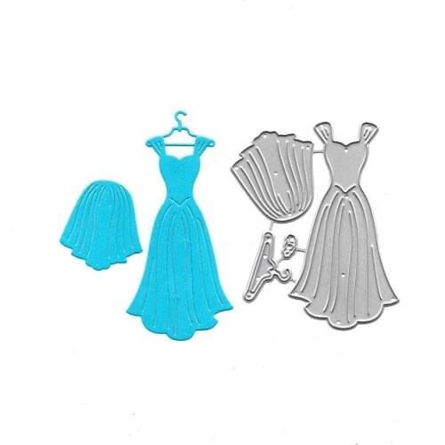 Dress Metal Cutting Dies Scrapbooking Embossing Folders for Card Making Craft Stencil Slimline Dies Paper Mold