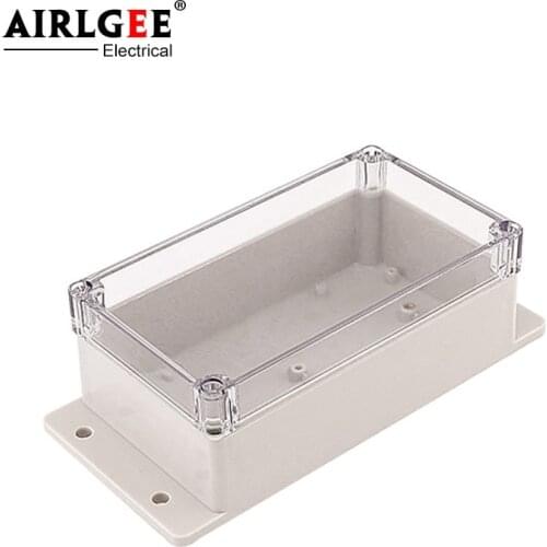 158 * 90 * 64mm transparent cover waterproof junction box with fixed ear plastic sealed underground fiber optic box