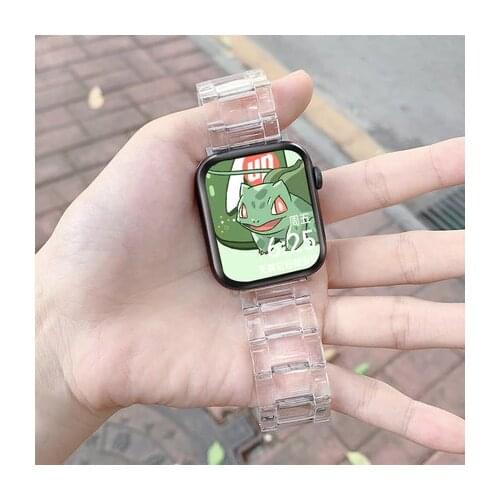 Iwatch Transparent Resin Strap Band for Apple Watch Watchband series 1 2 3 4 5 6 SE 38mm /40mm /42mm /44mm