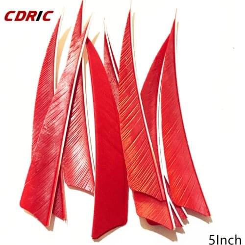 50 Pcs 5 Inch 9 Colors Shield Turkey Feathers Arrow Feather Fletching For Any Wooden & Bamboo Arrow For Archery Hunting