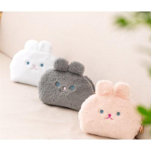 Lovely New cartoon bunny Cosmetic bag Coin Purse 20cm lifelike favorite soft doll good quality Holiday birthday gift for kid