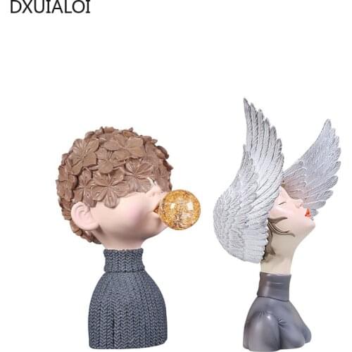 Nordic girl art sculpture decoration resin crafts bubble girl creative wedding gift home decoration accessories modern