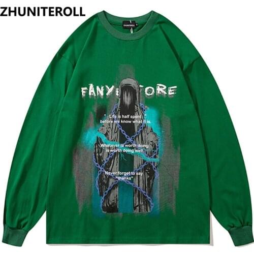 Hip Hop Men Sweatshirt Gothic Letter Print Pullover Sweatshirt Harajuku Autumn Cotton Fashion Casual Hoodie Streetwear Clothing