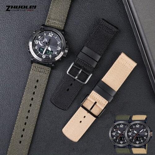 For Casio PRG-600YB PRG-650 PRW-6600 GA2000 Nylon Strap Waterproof Wristwatch Band Bracelet Nylon Watch Band longer Strap 24mm