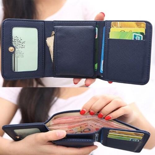 Women Wallet Foldable PU Leather Crown Design Short Mini Money Purse Coin Card Holder Fashion Hand Bag Lady Wallets