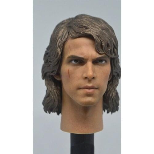 1/6 Custom Man Head Anakin Skywalker Sculpt Toy PVC Carving Model Fit 12" Figure Male Figure Body