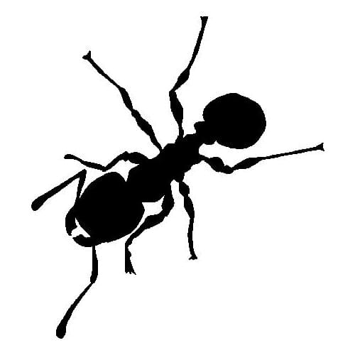 12.4CM*13.6CM Dazzling Caricature Minimalist Insect Ant Shadow Cool Vinyl Decal Cute Car Sticker