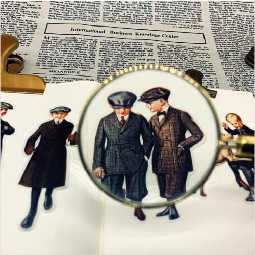 20PCS DIY Scrapbooking Stickers Vintage Handsome Boy Happy Life Series Album journal Handicraft Happy Planner Decoration Sticker