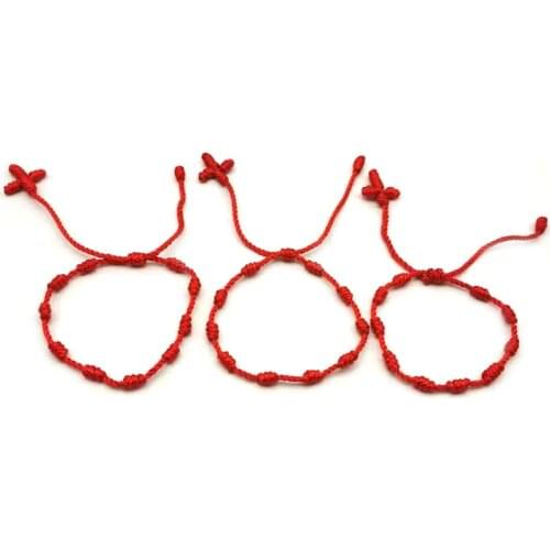 3 Pcs Red Bracelet Given As A Gift With A Cross Ward Off Evil Good Luck Friendship For Men And Women Lovers