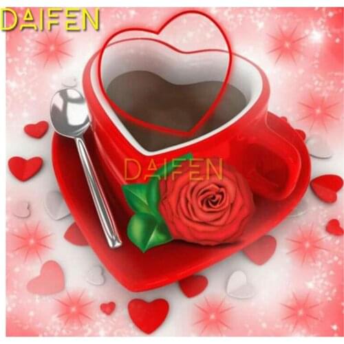 5D DIY Diamond embroidery Cross stitch Full Square Diamond mosaic heart cup coffer rose Full Round Diamond painting