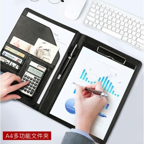 A4 PU leather business conference file bill manager folder portfolio agreement padfolio document sales organizer cover memo pad
