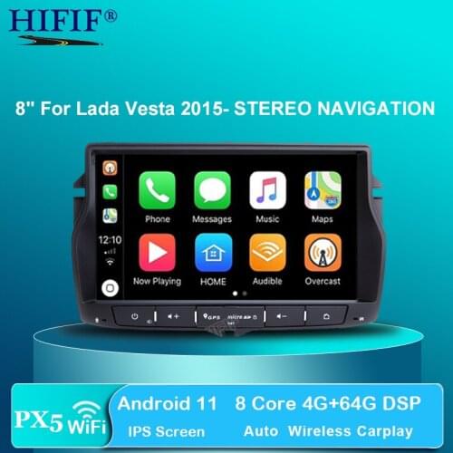 DSP IPS Android 10 4G/2G CAR GPS RADIO For Lada Vesta 2015-2018 STEREO NAVIGATION multimedia tape recorder pc NO dvd player