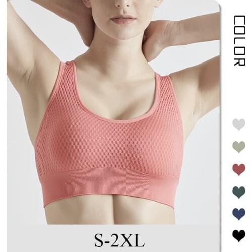 New Sports Underwear Womens Yoga Fitness Running Gathering Beauty Back Quick-drying Honeycomb Shockproof Bra Without Steel Ring