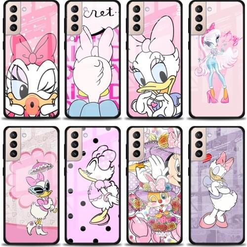 Disney Daisy Duck Tempered Glass Cover For Samsung Galaxy S21 Plus Ultra M21 M31 M51 A52 A72 Phone Case Coque