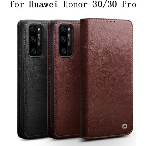 Luxury Genuine Leather Case forHuawei Honor 30 Business Flip Wallet Case with Card Slots Cover Skin forHuawei Honor 30s 30 Pro