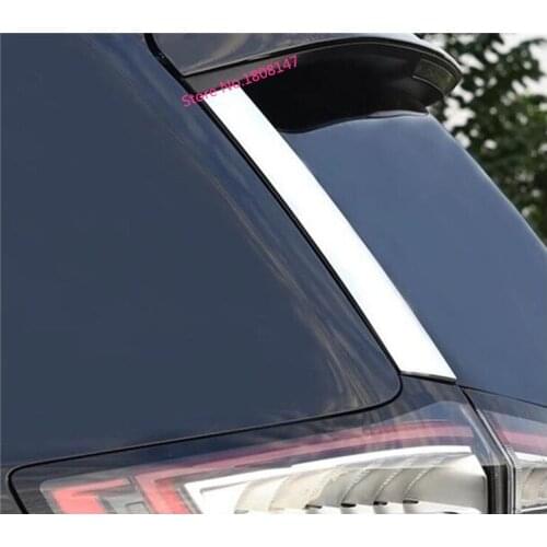 Hot sale Car styling body chrome ABS Rear tail Spoiler side triangle Molding window bezel trim 2pcs For Ford EDGE 2015 2016 2017