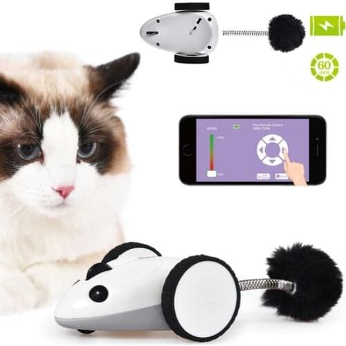 Simulation Cat Electric Toys App Control Wireless Remote Mouse Cat Toy USB Charging Chasing Interactive Feather Toy Cat Supplies