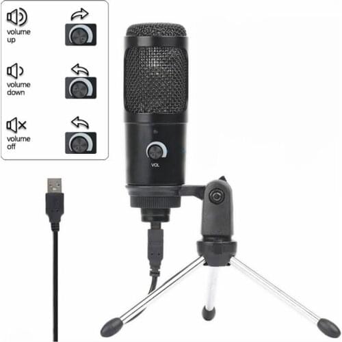 Computer Game Live Broadcast Voice Microphone Recording Condenser Usb Microphone Intelligently compatible Drive-free design