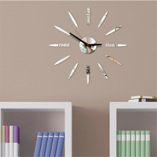 Creative 3D Wall Clock Mirror Wall Stickers DIY Wall Clocks Removable Art Decal Sticker Home Decor Living Room Quartz Needle