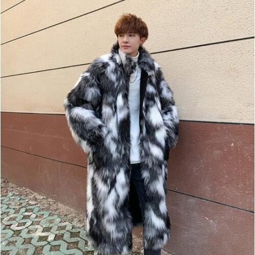 Stand collar fur leather jacket mens warm casual faux mink fur leather coat men loose jackets winter thicken jaqueta de couro