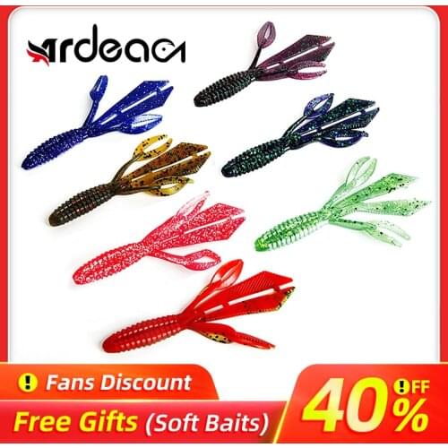 ARDEA Soft Lures worm Baits Fishing Lure Leurre Shad Double Color Silicone Bait T Tail Jigging Wobblers Bass Pike Fishing Tackle