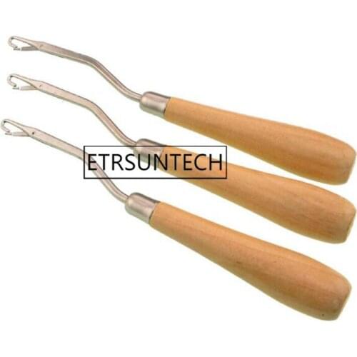 100pcs Latch Hook Rug Kits DIY Latch Crochet Hook Wooden Handle Needle Puller Tool For Canvas Mat Rug Craft Handmade Tools