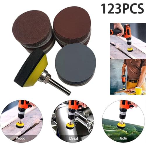 120Pcs 2inch Sandpaper Assortment Set 60-3000 Grit Sanding Disc Pad For Drill Grinder Rotary Tools With Disk Pole Cushion