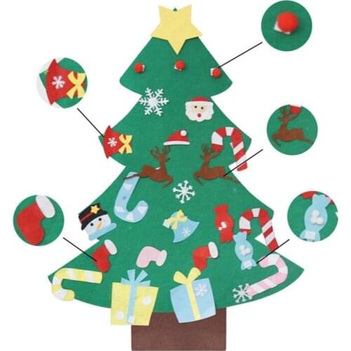 Undefined Artificial ChristmasTree Kids Toys DIY Felt Xmas Tree Christmas Home Decoration Accessories New Years Supplies Hot