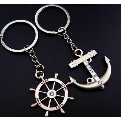 New Chaveiro Couple Keychain Souvenirs Anime Key Chain Women Lovers Key Ring Llaveros Mujer Jewelry Valentines Day Party Gift
