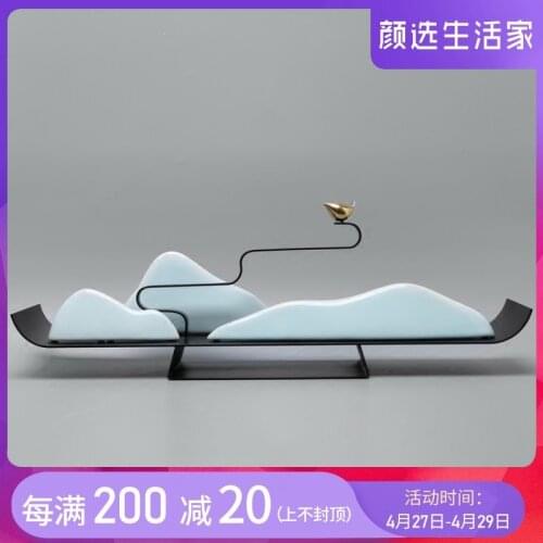 New Chinese iron ceramic living room porch decoration creative home model room handicraft interior soft decoration