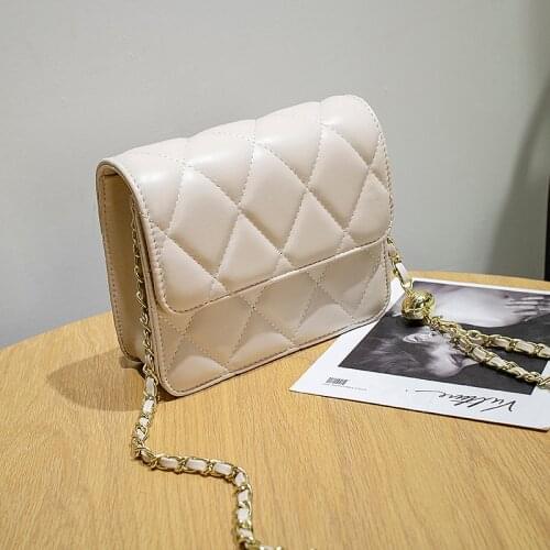 Luxury Designer Womens Bag Fashion Rhombus Colden Ball Chain Shoulder Bag Womens Crossbody Bags High-Quality Small Square Bag