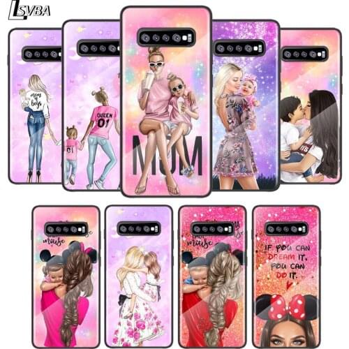 Lucky Cute Mom Baby For Samsung Galaxy S21 Ultra Plus 5G M51 M31 M21 Tempered Glass Cover Shell Luxury Phone Case