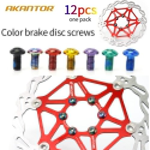 Bike Brake Disc Screw T25M5*10 Alloy Mtb Bikes Screws 12pcs Color Bicycle Tool Six-angle Fixing Heat Treatment High Strength