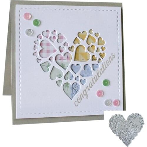 YINISE Metal Cutting Dies For Scrapbooking Stencils Scrapbook Heart line DIY Album Cards Decoration Embossing Die Cuts CUTTER