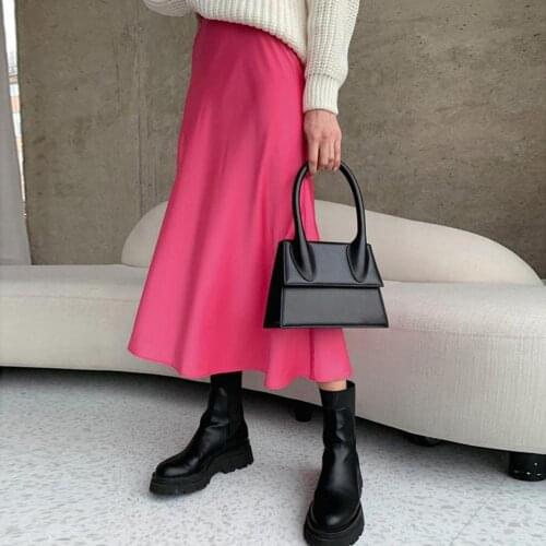 Solid Satin Women Skirt Package Hip Breathable Stretchy Women Summer Pencil Skirt for Home Casual Satin Midi Skirts grunge