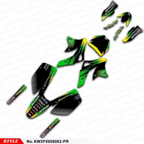 Aftermarket Off-road Stickers Dirt Bike Vinyl Decals for KX 250F KX 450F 2006 2007 2008, Style No.KW2F0608002-PR