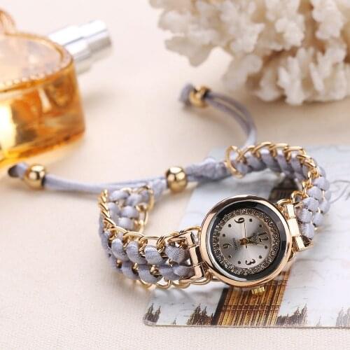 Women Knitting Rope Chain Winding Analog Quartz Fashion Casual Gift Clock Dress Wrist Watch orologi donna bayan saatleri *Y