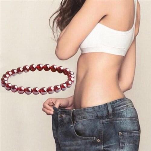 1pc Natural Garnet Red Stone Buddha Beads Gem Stone Bracelets For Women Pulseras Mujer