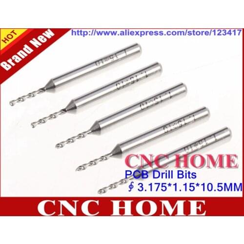 10 pcs/lot 3.175*1.15*10.5mm Carbide Micro Drill Bits, PCB Drill Bit Set, CNC Router Bits, Drilling Machine Tools