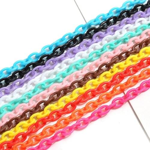 10Pcs/Lot 50cm Colorful Oval Acrylic Chain Plastic Chain Link Connector For DIY Handmade Necklace Keychains Accessories Making