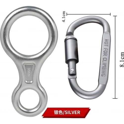 8 Word Climbing Ring Rope Descender Gear Belay Device Downhill Eight Rings 35KN Figure Rock Climbing Descenders